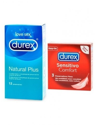 Pack Durex Con Natural Plus 12U+Sens 3U