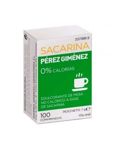 Sacarina Perez Gimenez 100 Comprimidos